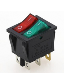 Interrupteur double lumineux rouge et vert 125V